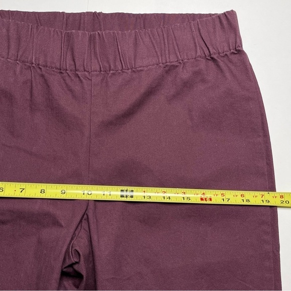 Soft Surroundings Metro Leggings Pull On Pants Burgundy Twill Snap Cuffs - Picture 9 of 13